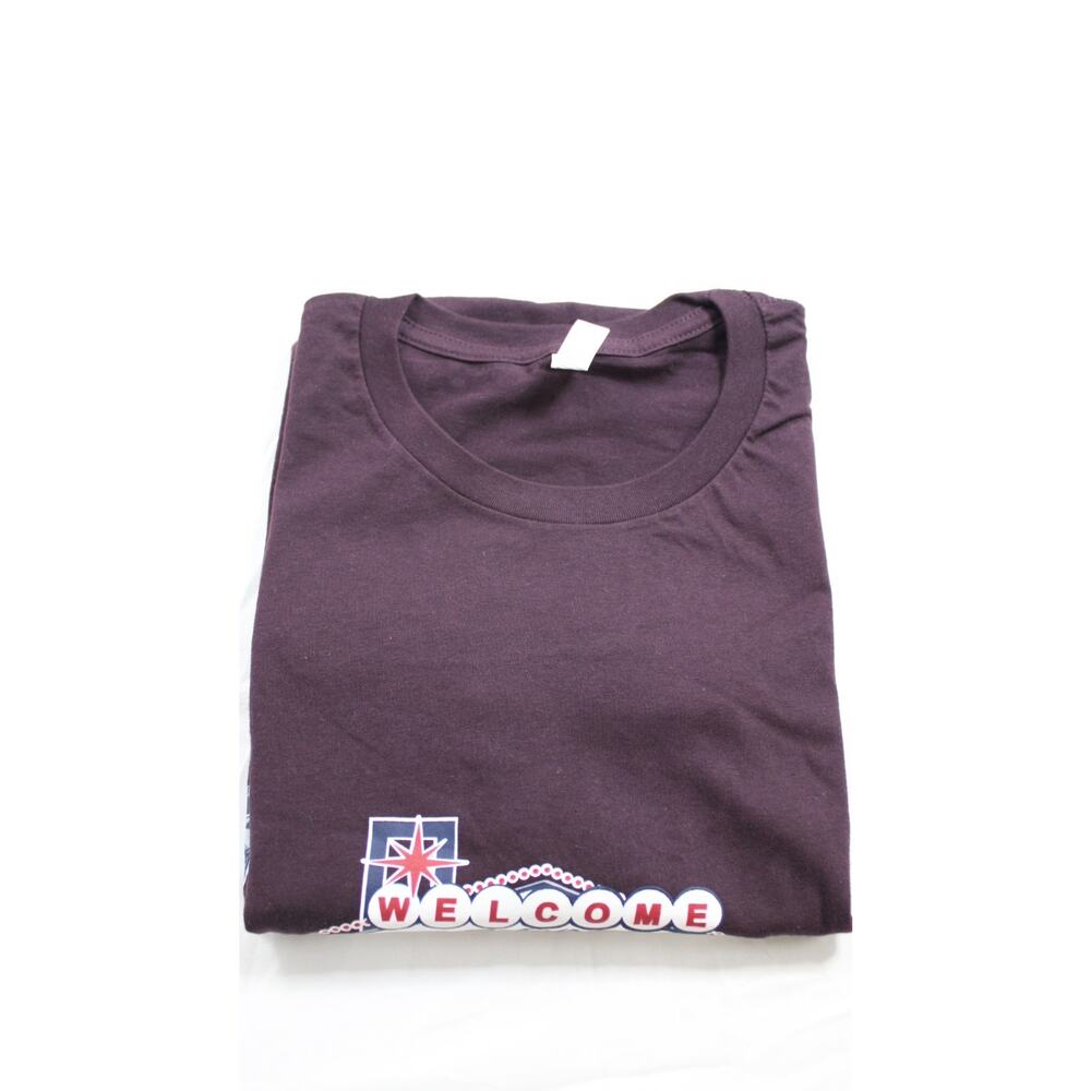 Men's 2XL Las Vegas Nevada Hot Rod Motorcycle Graphic T-Shirt Cotton Burgundy - Picture 3 of 7